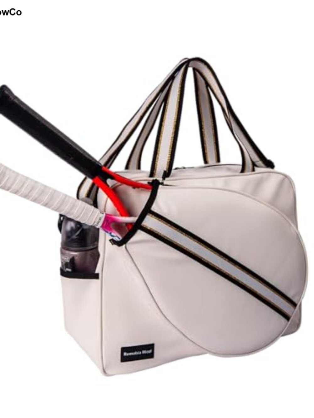 Large Tennis Tote Bag for 2 Rackets PU Leather Shoulder Gym Travel